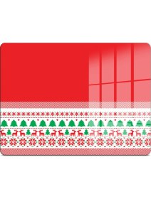 Resim Decovetro Cam Kesme Tahtası ve Sunumluk Ekose Dokuma Yılbaşı Desenli 30X40 cm 