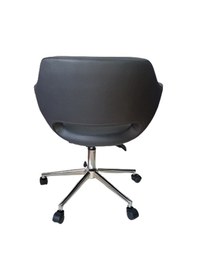 Resim Büro Koltuğu çalışma Sandalyesi Antrasit Suni Deri Krom Yıldız 