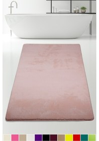 Resim Elite Pudra 60x100 Cm Tek Parça Peluş Banyo Paspası Kaymaz Tabanl Pudra 