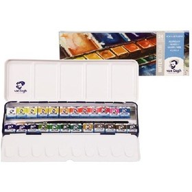 Resim Talens Van Gogh 1/2 Tablet Sulu Boya 24 Renk Metal Kutu 