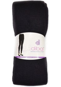 Resim Diba Kadın Havlu Kışlık Likralı Tayt Ayaksız Külotlu Çorap Siyah 