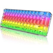 Resim Maiyame Hxsj V700t 61 Tuşlu Rgb Şeffaf Oyun Klavyesi Usb Arkadan Aydınlatmalı Klavye Ergonomik Tas Klavye 