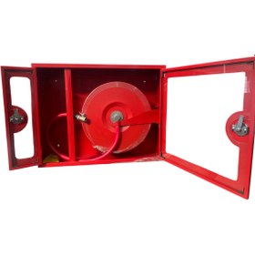 Resim SEYHAN HİDROFOR Yangın Dolabı Camlı 30 mt 1” Yarı Sert Kauçuk Hortumlu 