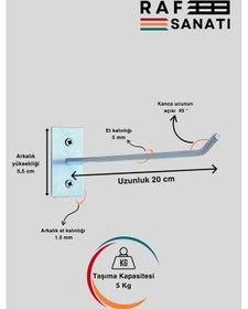 Resim 10 Adet Duvar Kancası 20 Cm Duvar Ve Suntaya Monte Askı Kanca Galvaniz 