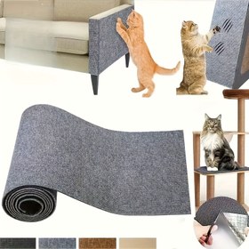 Resim 1 adet Kendinden Yapışkanlı Kedi Tırmalama Matı - DIY Çıkarılabilir ve Yeniden Düzenlenebilir Mobilya Koruyucu - Tırmama Direnci Matı, Yapışkanlı Arka, Açık Gri/Koyu Gri/Kahverengi, Kedi Mobilya Tırmalama Postu, Kapı Koruma, Modern Ev Dekoru, Kolay Kurulum Matı 