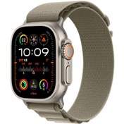 Resim Apple Watch Ultra 2 GPS + Cellular MRF03TU/A 49 mm Titanyum Kasa ve Klasik Zeytin Yeşili Alpine Loop - L 