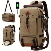 Resim Şık, Erkekler için Büyük Seyahat Sırt Çantası Ayakkabı Bölmesi ile - 43.94cm Laptop Çantası, Günlük Kanvas Yürüyüş & İş Hafta Sonu Paketi, Sırt Çantası, Bagaj Çantası 