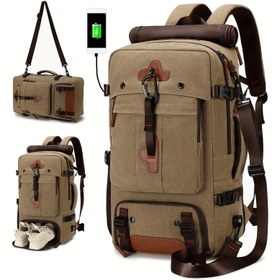 Resim Şık, Erkekler için Büyük Seyahat Sırt Çantası Ayakkabı Bölmesi ile - 43.94cm Laptop Çantası, Günlük Kanvas Yürüyüş & İş Hafta Sonu Paketi, Sırt Çantası, Bagaj Çantası 