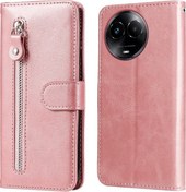 Resim Cbtx Realme Uyumlu C67 5g Global / 11 5g Tayvan Versiyon Moda Buzağı Dokusu Fermuar Deri Telefon Kılıfı 