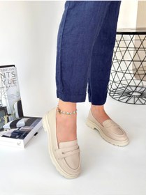 Resim Skygo Narli Bej Cilt Oxford Ayakkabı 