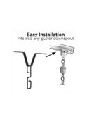 Resim Xindoker Dayanıklı V Şekilli Yağmur Zinciri Kancası - Siyah Çinko Kaplama, Kolay Montaj Ve Su Toplama İçin Mükemmel Çözüm 
