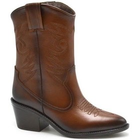 Resim Venüs 2454104k Topuklu Nakış Detaylı Deri Western Kadın Bot Siyah 