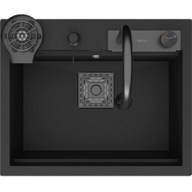 Resim Real Stone Angel Granit Akıllı Eviye Seti Siyah 60 x 49 CM Siyah 