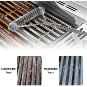 Resim Grains Global Barbekü Mangal Izgara Teli Temizlik Fırçası 