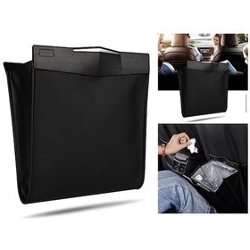 Resim Cbtx Katlanabilir Araba Asılı Koltuk Arkası Çöp Atık Torbası Su Geçirmez Organizatör Saklama Çantası - Siyah 