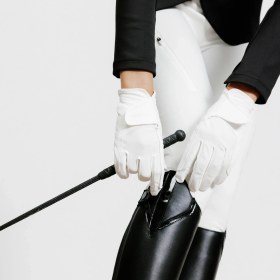 Resim Fouganza Yetişkin Binici Eldiveni - Beyaz 