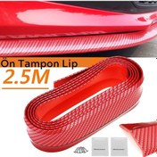 Resim Kırmızı Renkli 2,5 Metre Araba Oto Ön Tampon Koruyucu Kauçuk Pratik Tampon Şerit Bant Döşeme Kiti 5131 