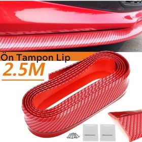 Resim Kırmızı Renkli 2,5 Metre Araba Oto Ön Tampon Koruyucu Kauçuk Pratik Tampon Şerit Bant Döşeme Kiti 5131 