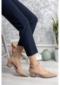 Resim GİMER - 5 Punt Karnıyarık Vizon Süet Stiletto - MZ100402G Vizon 