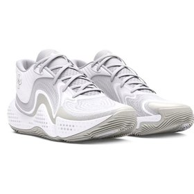 Resim Under Armour Spawn 6 Mid Erkek Beyaz Basketbol Ayakkabısı 3027647-102 