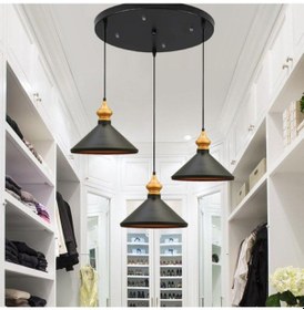Resim Üçlü Siyah Circle Sarkıt Sarkıt Lamba Yemek Masası Oturma Odası Mutfak Salon Otel Showroom Siyah 