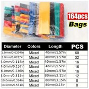 Resim Fochsia 164 Parça Isı Büzüşen Tüp Seti Ev Ve Dış Mekan Elektrik Kablosu Yalıtım Koruması 