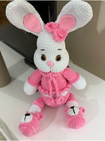 Resim Wanderlust Sevimli Oyun Arkadaşı Tavşan %100 Doğal Organik El Yapımı Amigurumi Bebek 25cm 1adet 