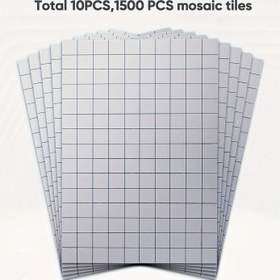 Resim 1050 Adet Gümüş Renkli Kendinden Yapışkanlı Mozaik Karolar, Cam Lens Kare Ayna Mozaik Sticker'lar, Disko Topu El Sanatları İçin Kullanılır, Disko Sticker'ları, 10x10mm, Gümüş 