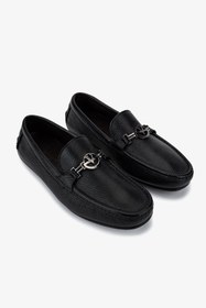 Resim Valentino Erkek Hakiki Deri Siyah Loafer Ayakkabı VLM7032 - 4 