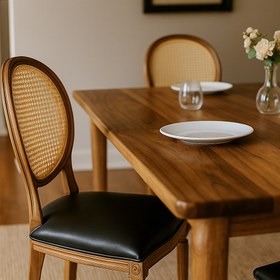 Resim Ceviz Yemek Masası - Lükens Ayak El Yapımı Doğal Ahşap Tasarım - 160x80 cm 