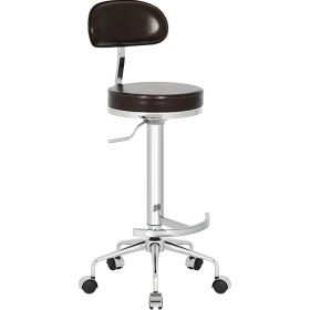 Resim Sandalye Cafesi Alfa Arkalıklı Tekerlekli Bar Taburesi 