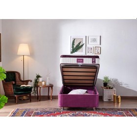Resim Nironyatak Niron Purple Yatak Seti 90X190 Cm Tek Kişilik Yatak Baza Başlık T 