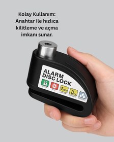 Resim Gld-spt- Su Geçirmez Alarm Disk Kilidi Motosiklet Scooter Bisiklet Güvenlik 