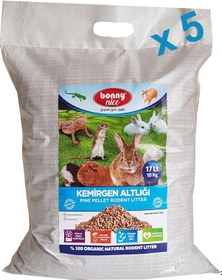 Resim Bonny Nice Organik Çam Pelet Kemirgen Altlığı 10 Kg 17 L x 5 Adet 