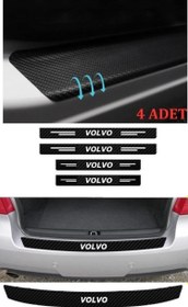 Resim Volvo 850 İçin Uyumlu Aksesuar Oto Bağaj Ve Kapı Eşiği Sticker Set Karbon 