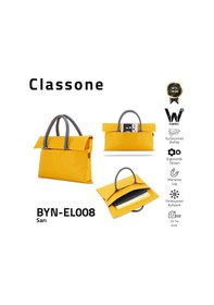Resim Classone Byn-el008 Wtxpro Su Geçirmez Kumaş 13-14 İnch Bayan Laptop, Notebook, Apple Uyumlu MacBook Air El Çantası- Tote Bag - Sarı 