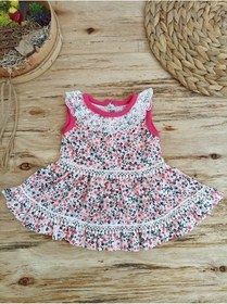 Resim Tomuycuk Kır Çiçeği Lila Kız Bebek Elbisesi Çocuk Takım 3-6-9-12 Ay Bebek Takımları Kıyafetleri Bebek Giyim Nar 