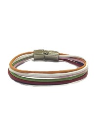 Resim Unisex Mıknatıs Kilitli Deri Bileklik - Mkdb-71 Çok Renkli 