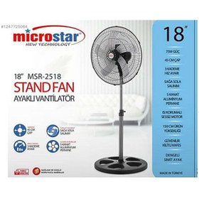 Resim Microstar Msr-2518 Stand Fan 18 Inç Vantilatör 