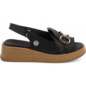 Resim Mammamia D25ys-2780 Deri Comfort Kadın Sandalet Siyah 