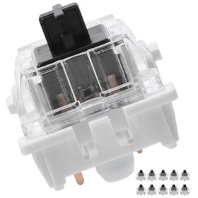 Resim Lemestar Mekanik Klavye Siyah Anahtar 10 Adet , Şeffaf Kasa Led Işıma Uygun, Pcb Üzerinde Monte, Dürtü Basıncı 60 15gf, Uzun Ömürlü Plastiği Malzeme 