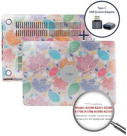 Resim McStorey MacBook Pro 13 inç M1 M2 Çiçekli Sert Kapak Kılıf | TPU Darbe Emici – Desenli Koruyucu 