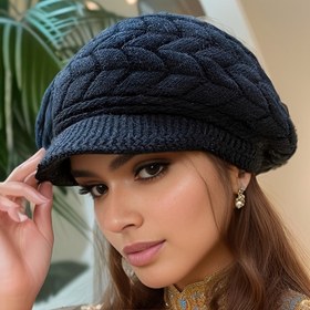 Resim Kış Soğuk Geçirmez Şapka Brim Katı Renk Kaburga Örgü Şapka Elastik Nefes Alabilen Beanies Sıcak Bereler Kadınlar İçin 
