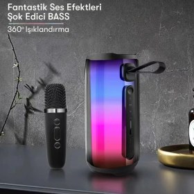 Resim Zengezur Newface Pluse 5 Mikrofonlu Rgb Kablosuz Hoparlör - Beyaz 