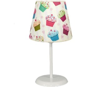 Resim Şenay Aydınlatma Çocuk Odası Silindir Kumaş Abajur-Pembe Cupcake Diğer 