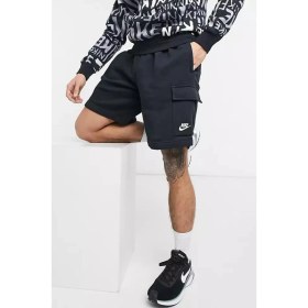 Resim Nike (Bir Beden Küçük Almanızı Öneriyoruz) Sportswear Club Fleece Erkek Siyah Kargo Cepli Şort 