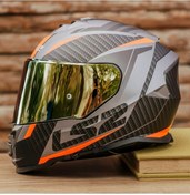 Resim LS2 Storm 2 Racer Mat Tıtanıum-turuncu Kask 