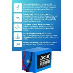 Resim Electroll Arora TDN18Z Navara Batarya (Standart Kapasite) Lifepo4 60V 24AH Elektrikli Motosiklet Bataryası 