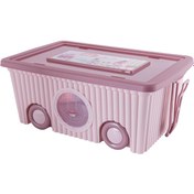 Resim Flora Trendy Tekerlekli Oyuncak Kutusu 40 Lt F384 Pembe 