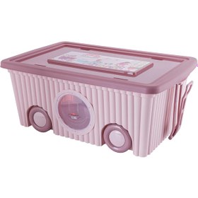 Resim Flora Trendy Tekerlekli Oyuncak Kutusu 40 Lt F384 Pembe 